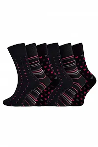 Носки ARG 6 пар Non Elastic Diabetic для женщин Легкий захват Свободные мягкие хлопковые носки для отекших ног Размер 4-8 - Фото 1