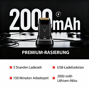 Сіткова електробритва VGR 334 Double Foil 10000 об/хв Vector Motor із зарядною станцією та сумкою synthetic.ua - Фото 1