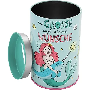 Скарбничка GRUSS & CO Mermaid Металева 9 см з прорізом зверху synthetic.ua - Фото 1