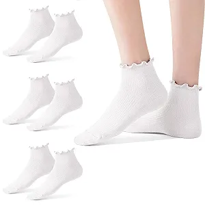 Шкарпетки з оборками d'Alene to, 4 пари, білі - Фото 1