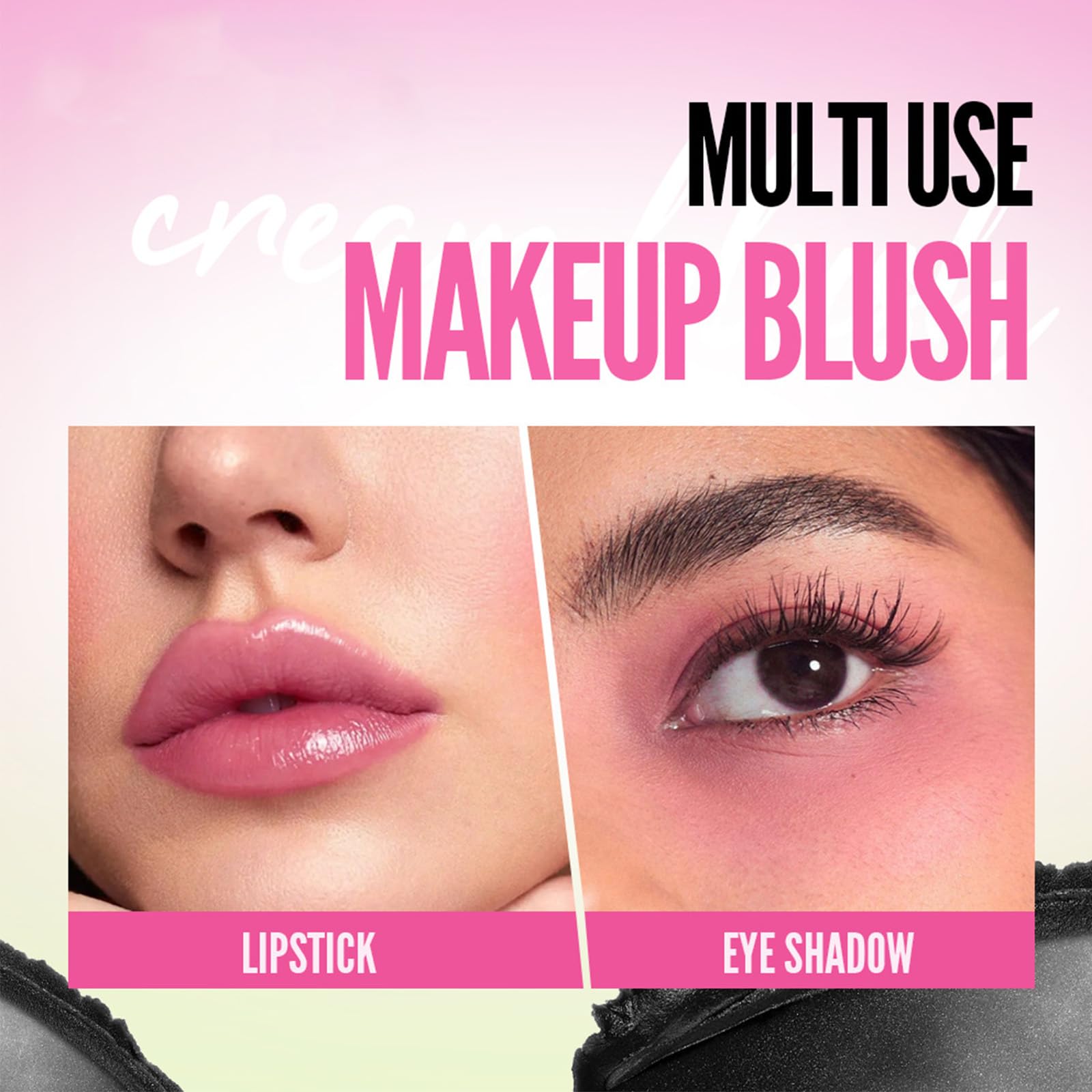 Крем Colur Changing Black Cream Blush Multi-Use Lips and Cheek Tint Чорний, фото №2