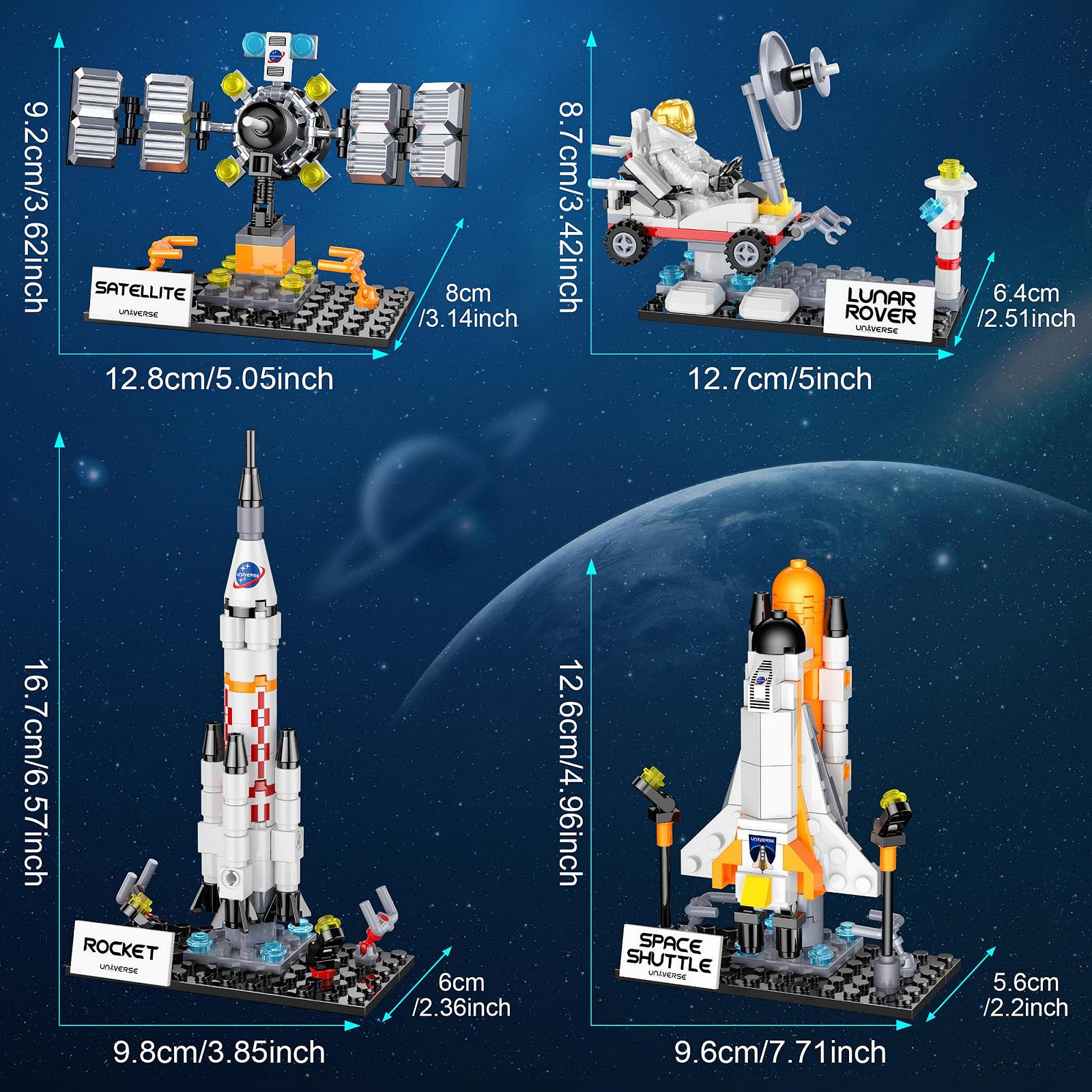 Конструктор Space Shuttle 8-in-1, 415 деталей, ракетный набор, городская космическая станция, Марсианская экспедиция с контрольно-башней и фигурками астронавтов, фото №7