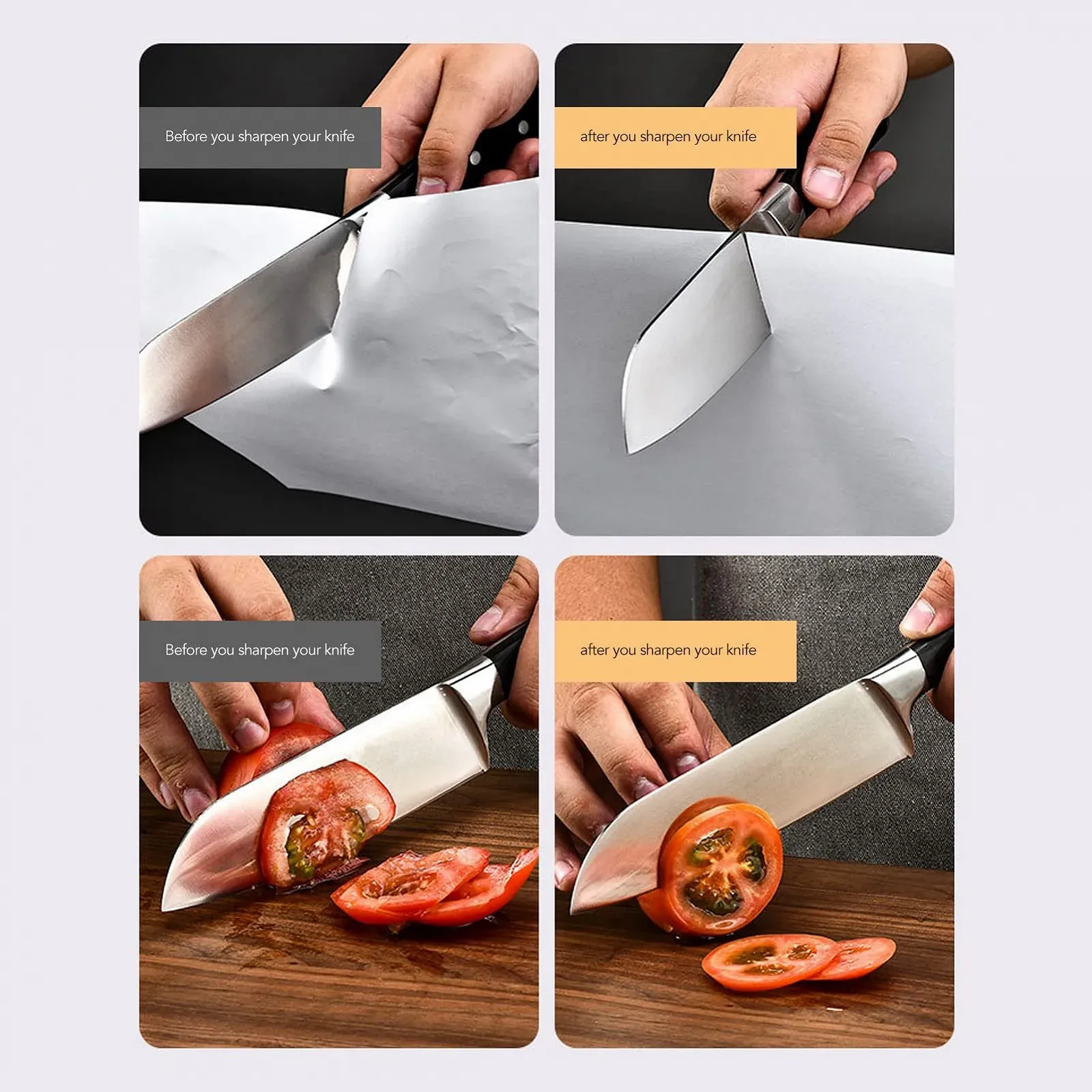 Точило для ножів ручна Akozon алмазна 3-х рівнева Black/Red, фото №8