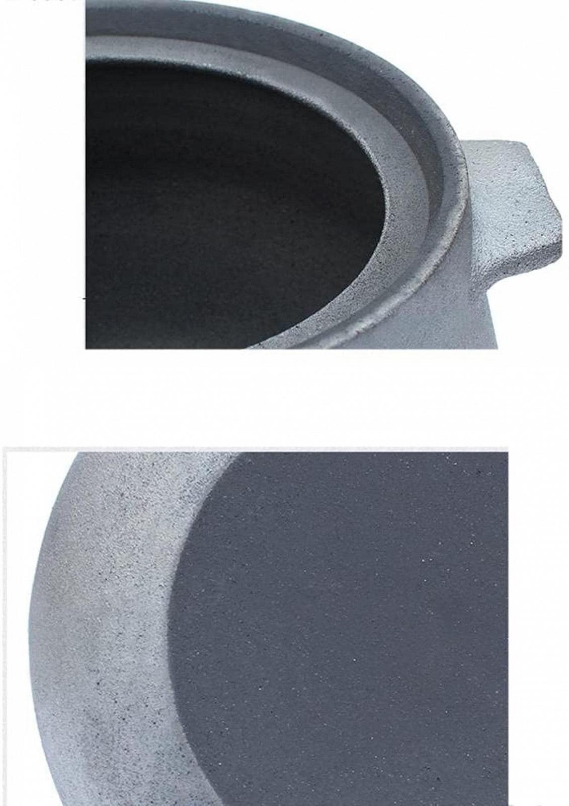 Каструля-сотейник керамічна для тушкування сіра 6L, фото №4