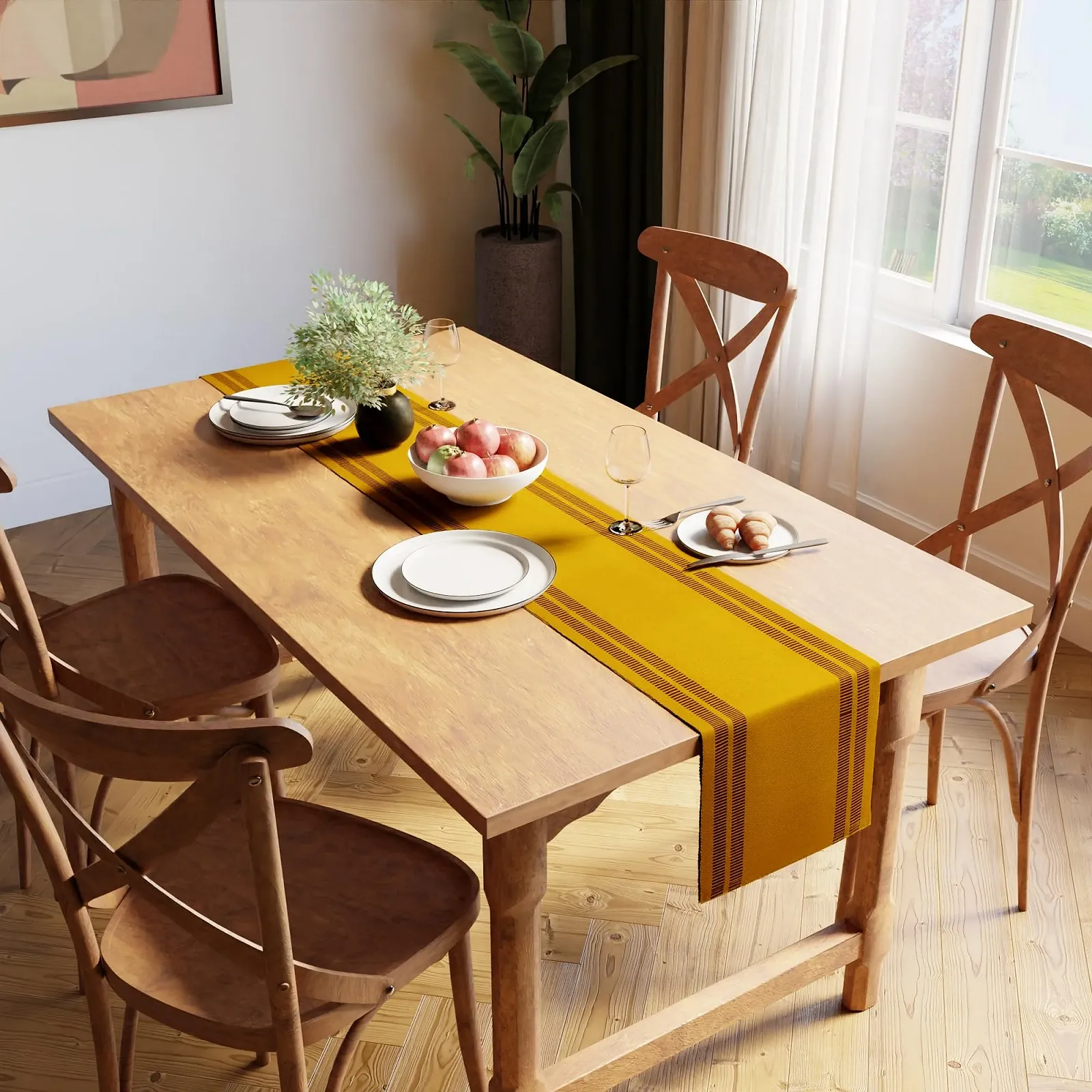 Ранер Encasa Ladder Fine Ribbed Cotton 32 x 240 см жовта, фото №2