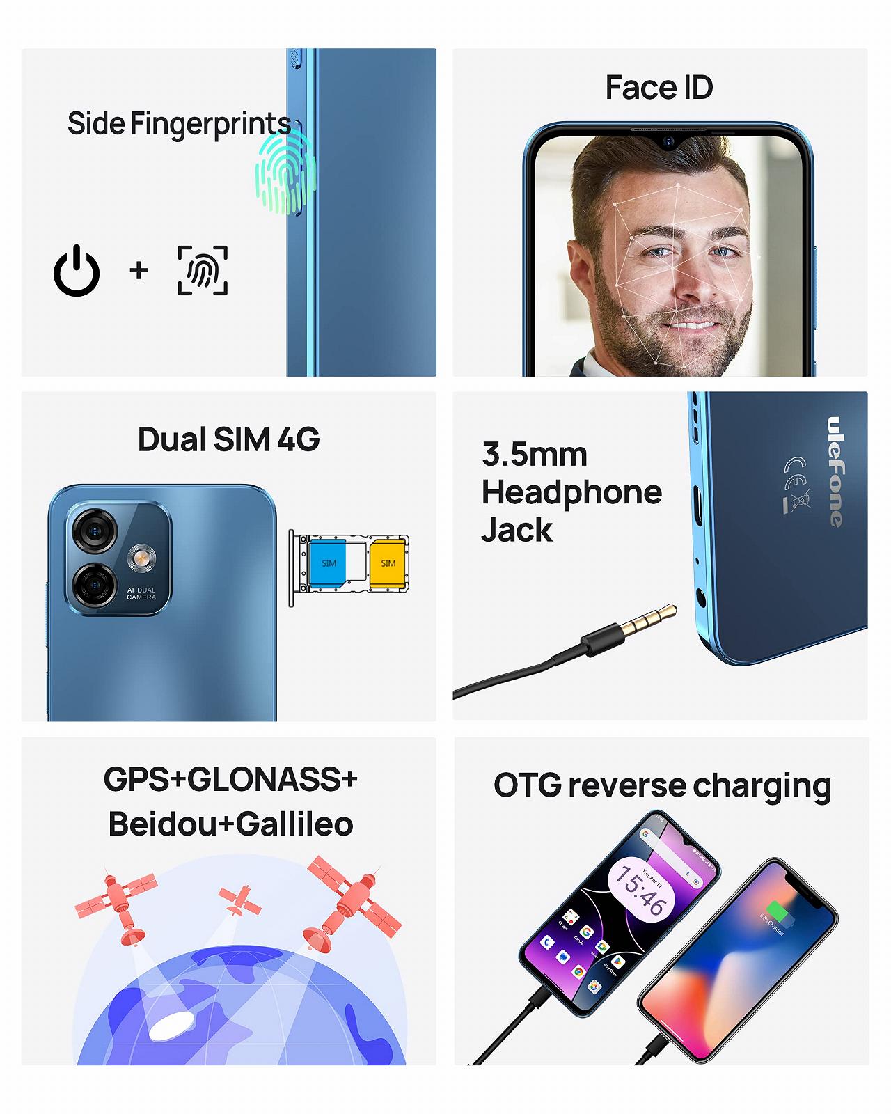 Смартфон Ulefone Note 16 Pro 12GB + 128GB 6.52 дюйма HD+ 50MP + 8MP Dual Camera 4400mAh Black, фото №6