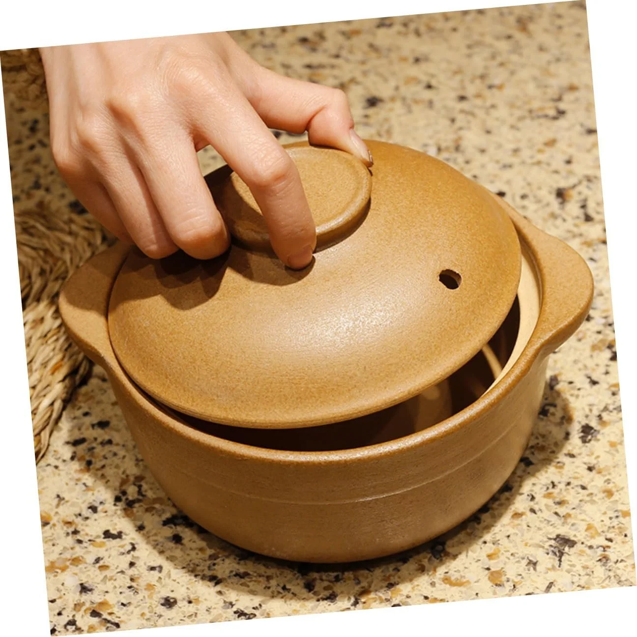 Каструля Amosfun керамічна з кришкою термостійка 1.6 л, фото №3