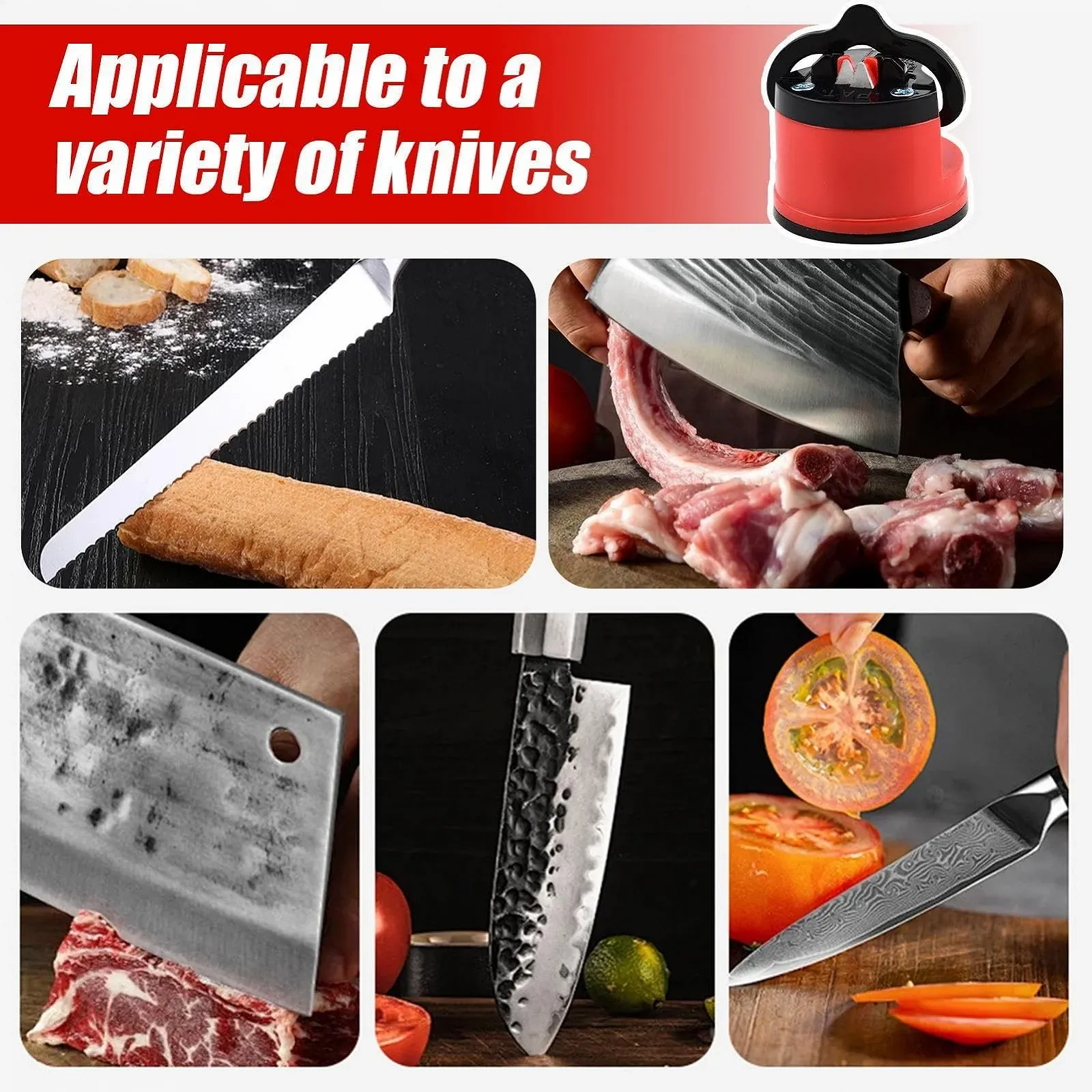 Точилка для ножей и ножниц Camping Sharpener портативная с вакуумной присоской для дома и кемпинга, фото №4