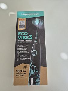 Електрична звукова зубна щітка happybrush Eco VIBE 3 набір з насадкою Чорна-М'ята synthetic.ua - Фото 1