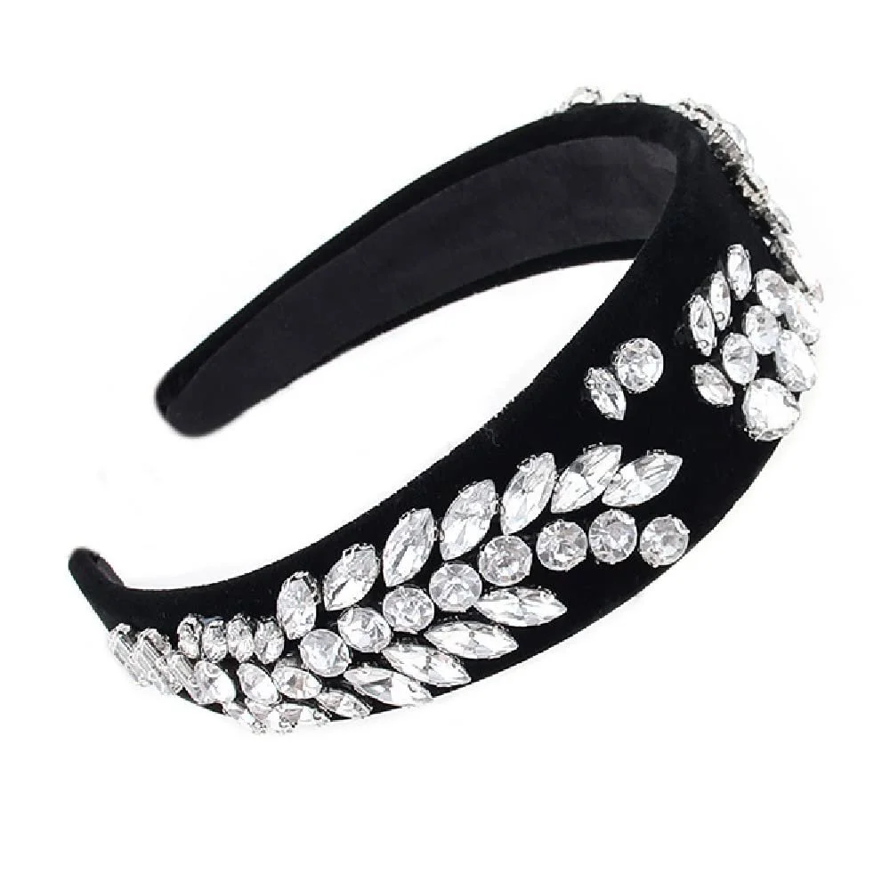 Обруч на голову Turbo Елегантна Святкова В горошок Шовк Brillabenny Чорний 1, фото №1