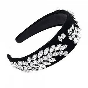 Обруч на голову Turbo Элегантная Праздничная В горошек Шелк Brillabenny Черный 1 - Фото 1