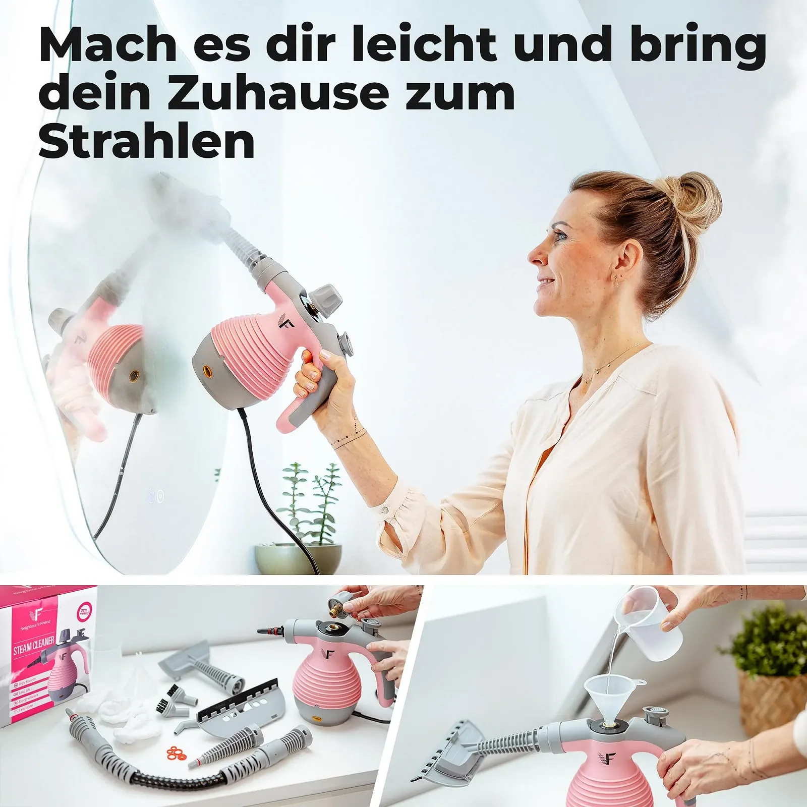 Ручной пароочиститель Neighbour's Friend®, 350 мл, розовый, фото №7 Ручной пароочиститель Neighbour's Friend®, 350 мл, розовый, фото №7