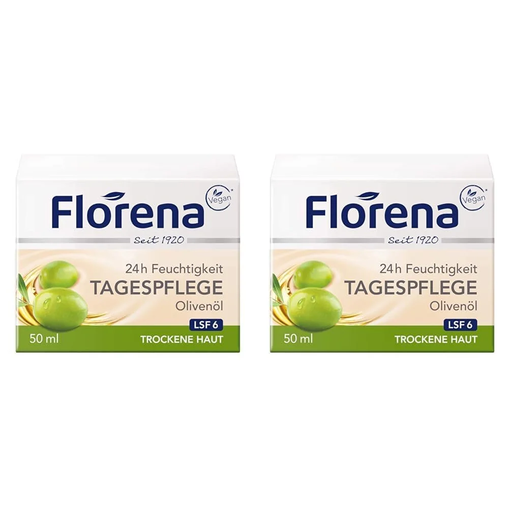 Денний крем Florena Organic Olive Oil упаковка з 2 шт (1 x 50 мл), фото №1