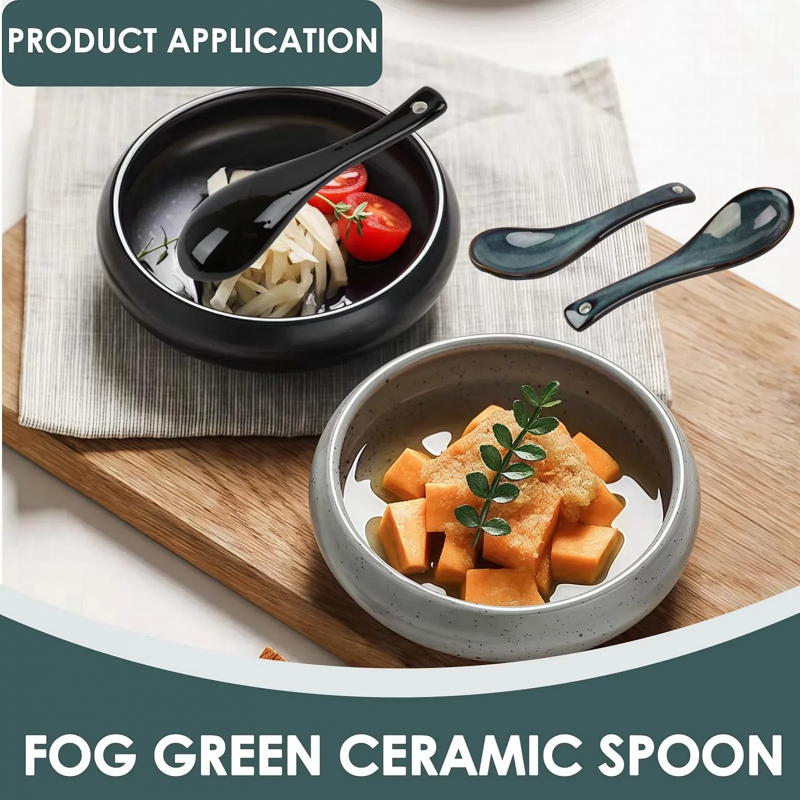 Ложка для азіатського супу Керамічна Японська блакитна, фото №5 Ложка для азіатського супу Керамічна Японська блакитна, фото №5