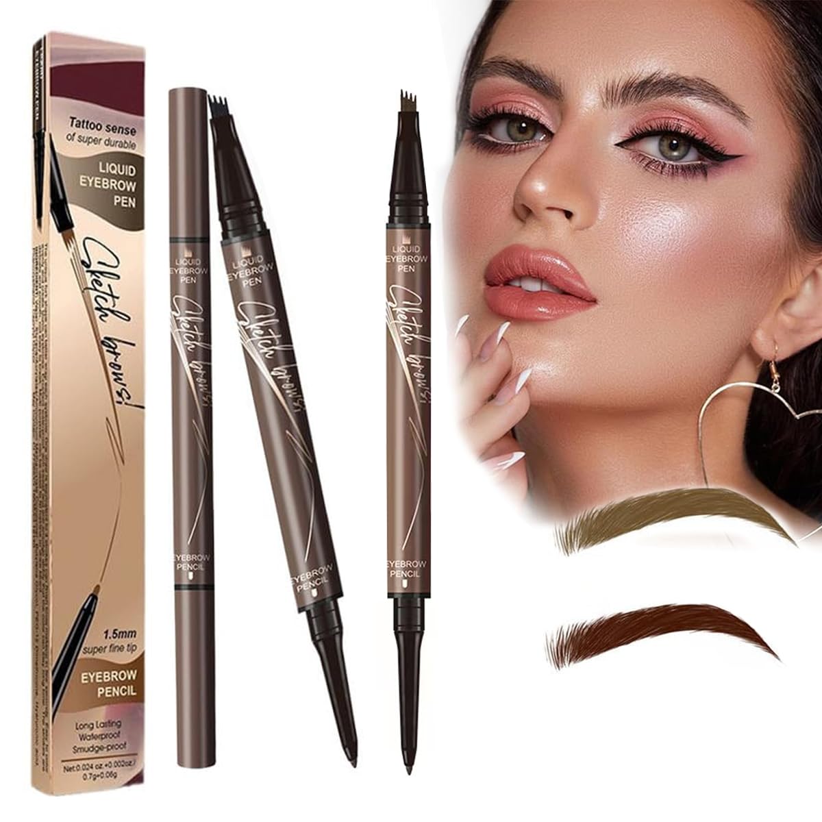 Карандаш Magic Eyebrow 2 в 1 Upgrade Multifunction 3D Microblading Light Brown + Dark Brown, фото №1 Карандаш Magic Eyebrow 2 в 1 Upgrade Multifunction 3D Microblading Light Brown + Dark Brown, фото №1