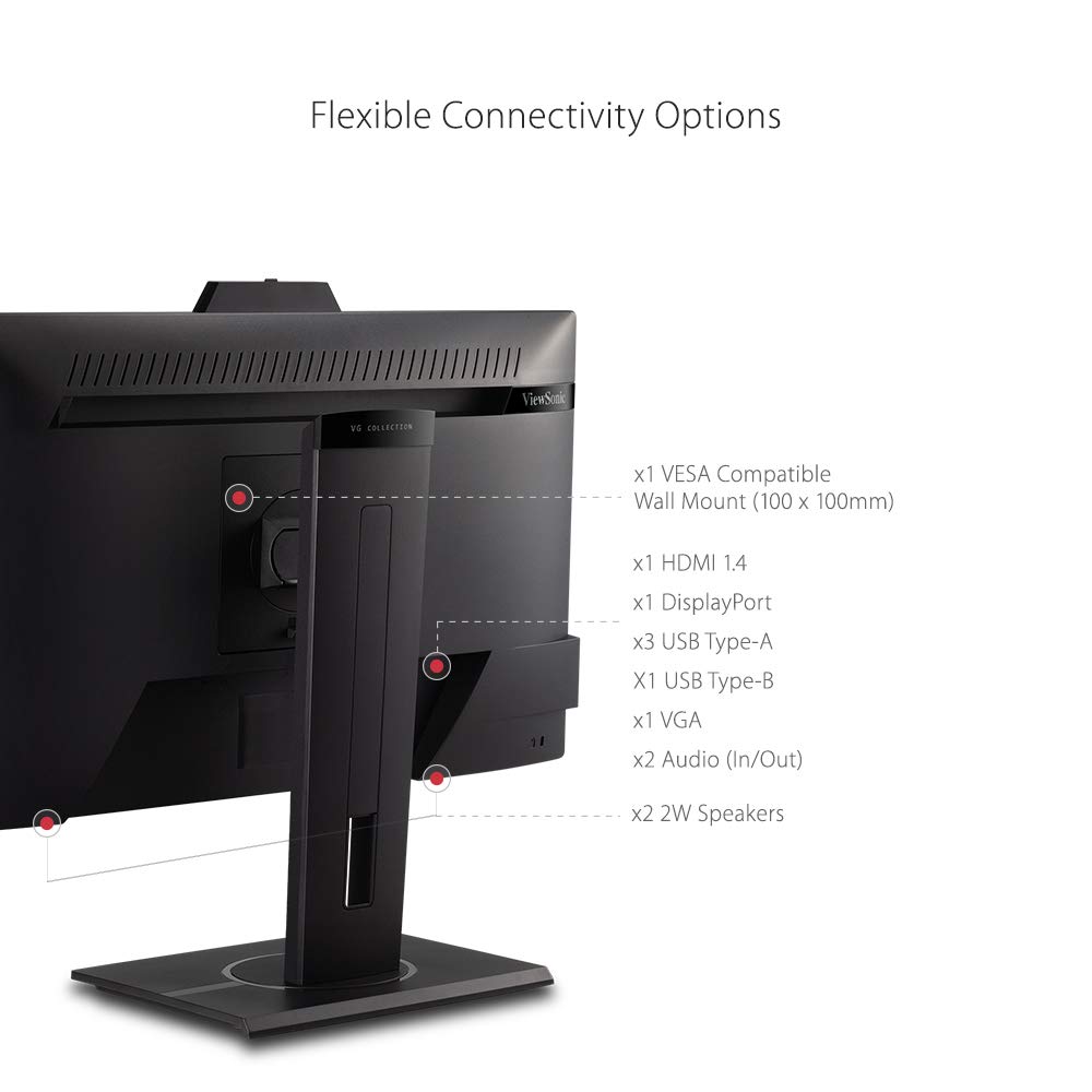 Монітор Viewsonic Business HDMI DP USB 3.0 Hub регулювання висоти догляд за очима чорний, фото №6