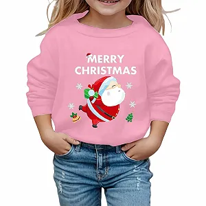 Рождественский джемпер Детский Рождественский свитшот для девочек Рождественский джемпер для девочек и мальчиков Мягкий рождественский джемпер Рождественская одежда Санта Клауса - Фото 1