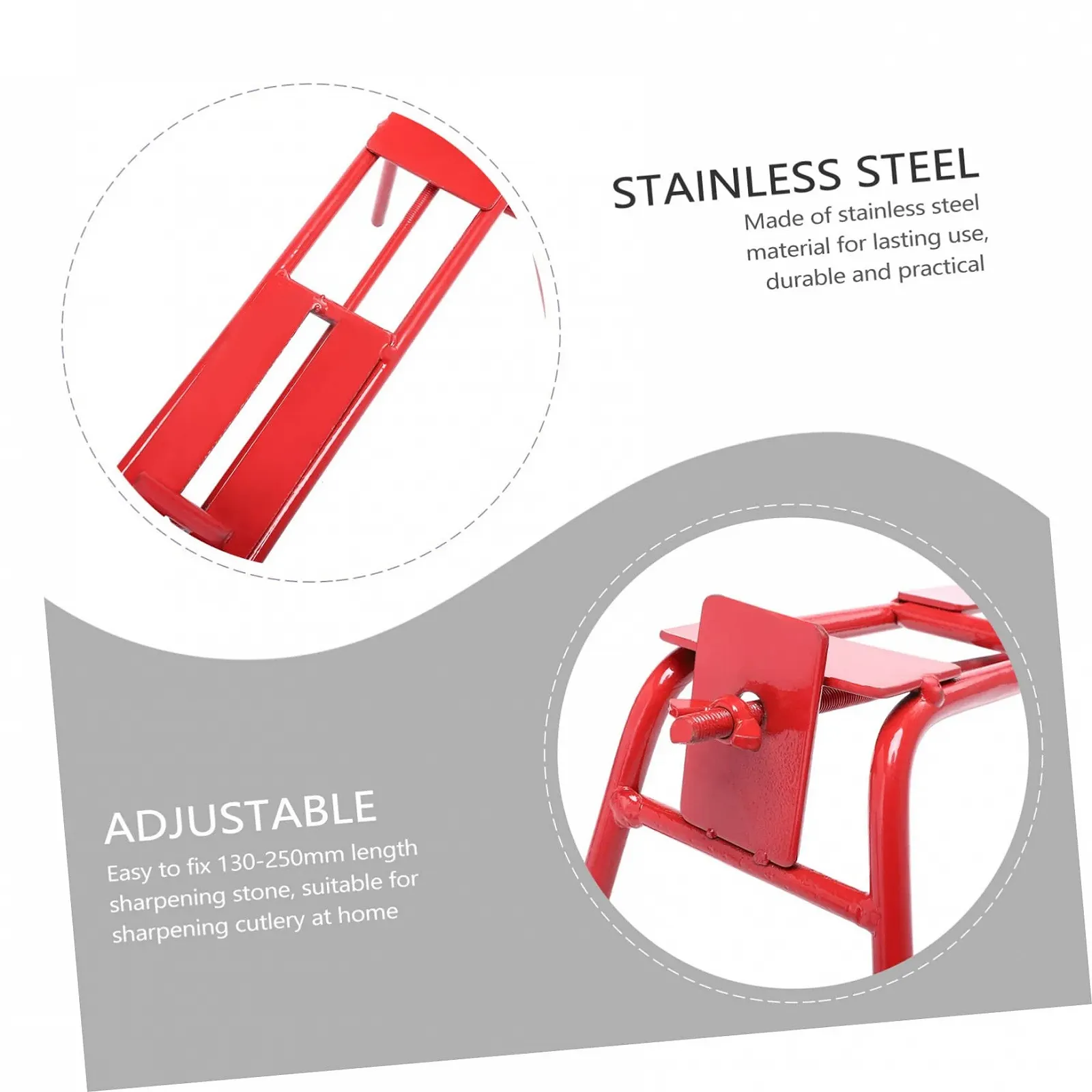 Тримач для точильного каменю Універсальний Сталевий Червоний Нержавіюча сталь, фото №7