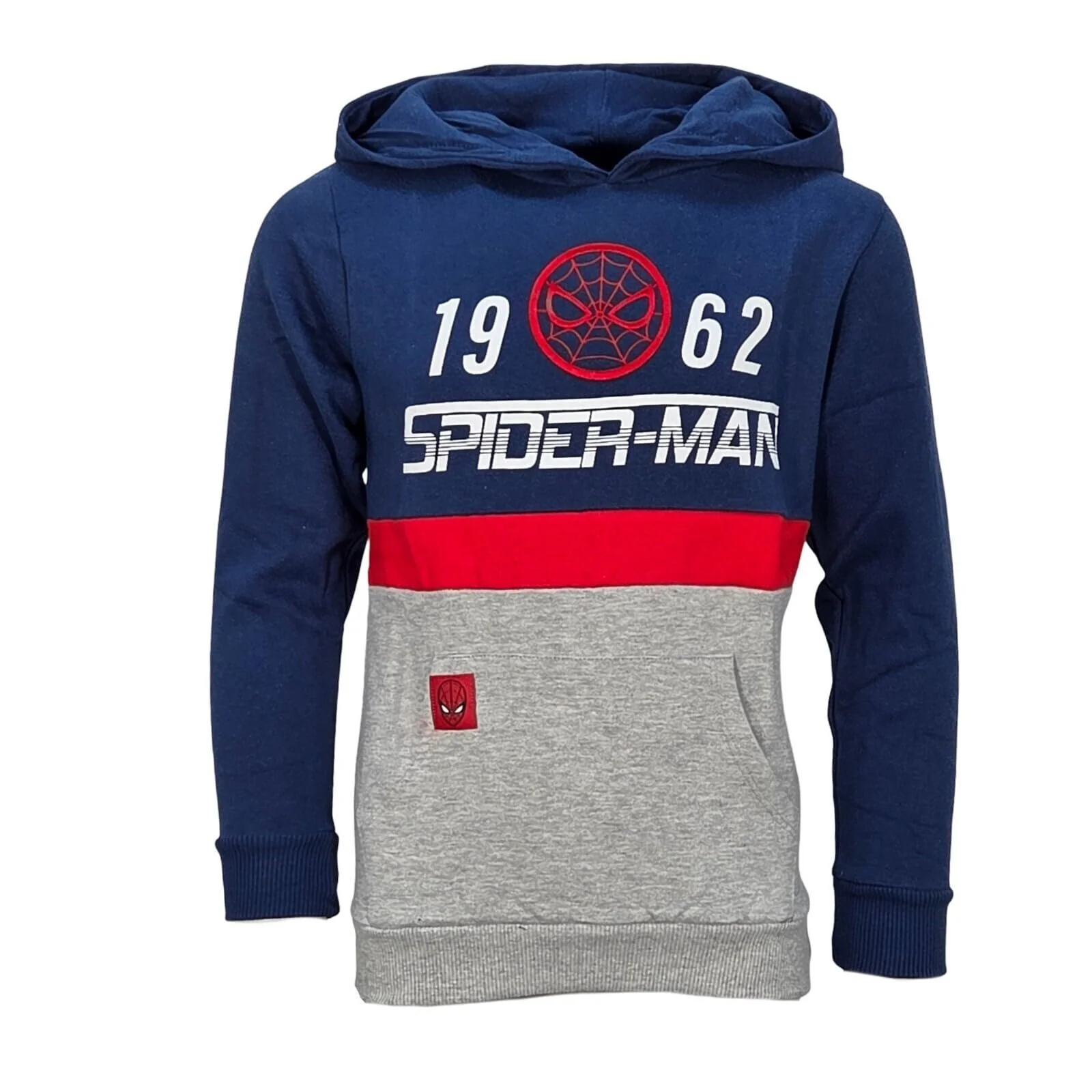 Худи E plus M Spider-Man Детский для мальчиков 104-152 - Флисовое худи с карманом-кенгуру - Теплый джемпер Сине-серый Красный - 80% Хлопок 20% Полиэстер, фото №1