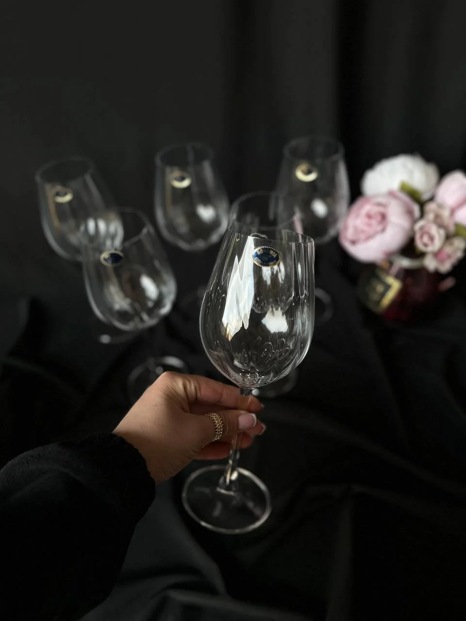 Набір келихів для вина екохрусталь Cora 6 шт, фото №2