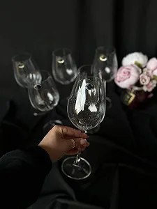 Набір келихів для вина екохрусталь Cora 6 шт synthetic.ua - Фото 1