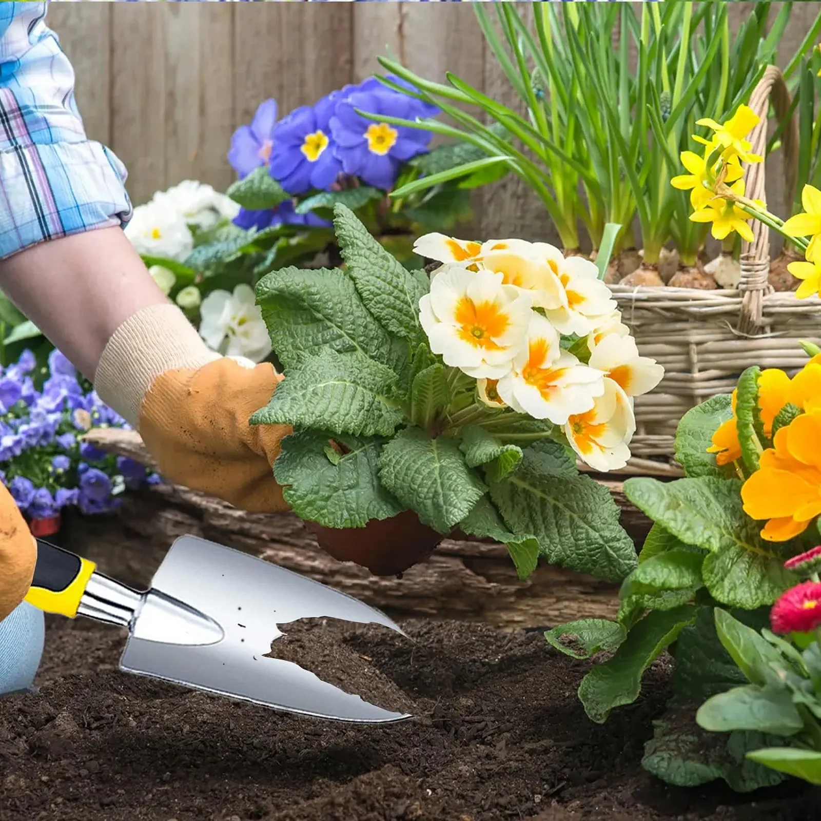 Садовая Лопатка Ручная Садовая Кельма Прочная с Эргономичной Ручкой для Садоводства для Раскопок Почвы, Посадки и Пересадки, фото №7