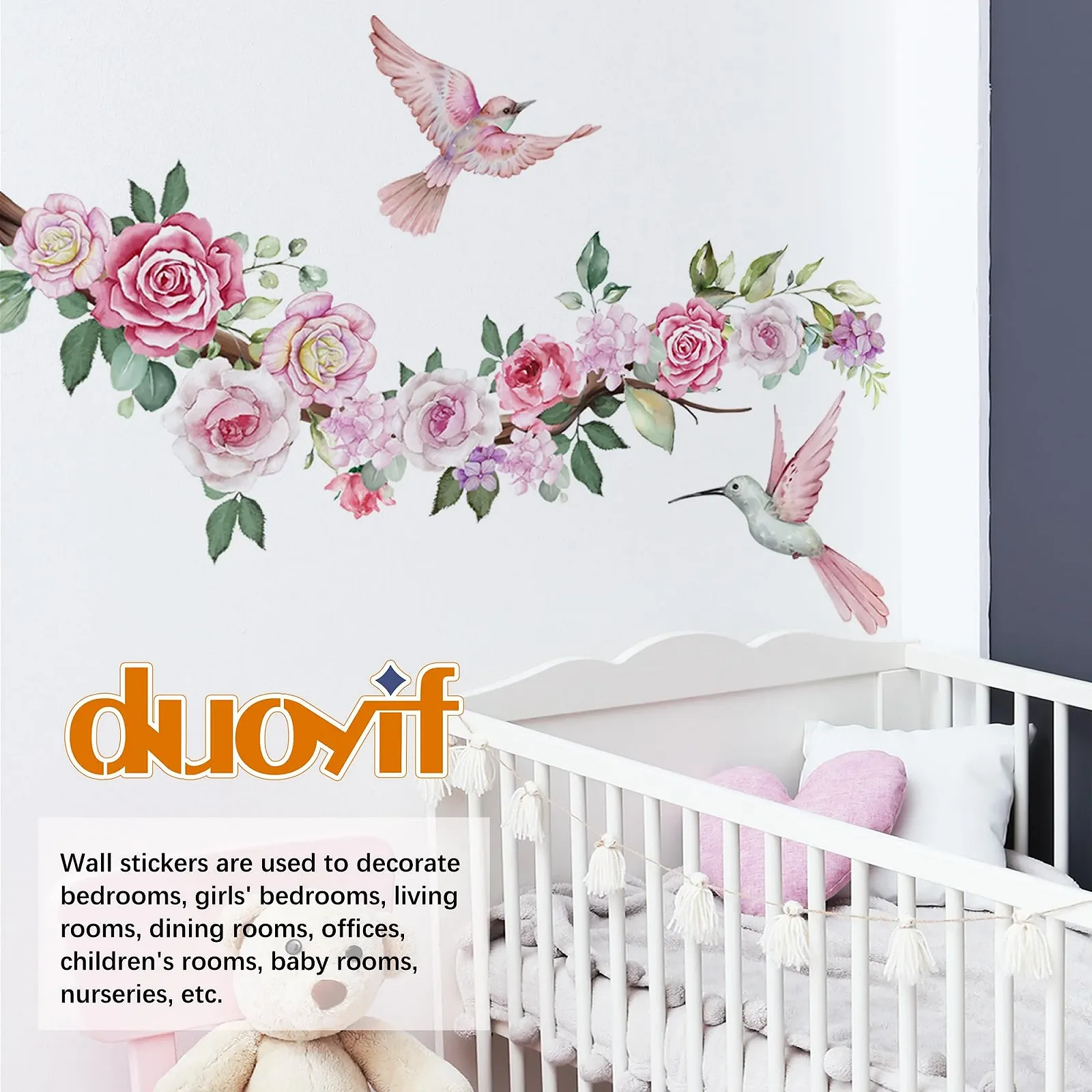 Наклейка на стену duoyif Бохо Цветы, фото №5