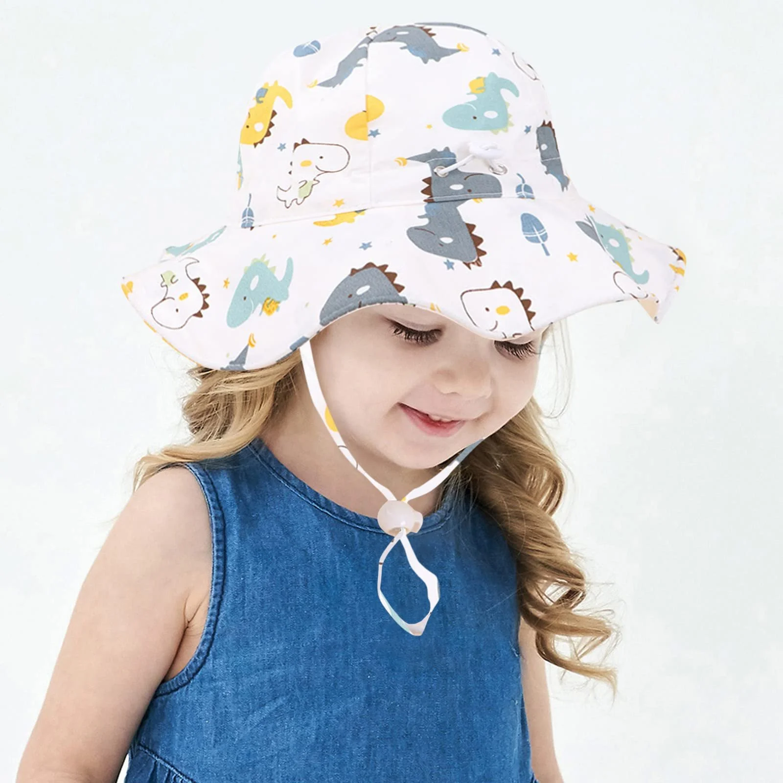 Дитячий капелюх Baby Sun Hat Регульований Літній UPF 50+ Бавовняний Широкі поля, фото №4