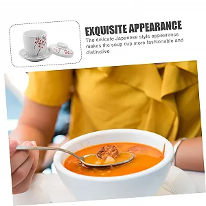 Чашка для тушения керамическая жаропрочная с крышкой и блюдцем японский стиль белая synthetic.ua - Фото 1