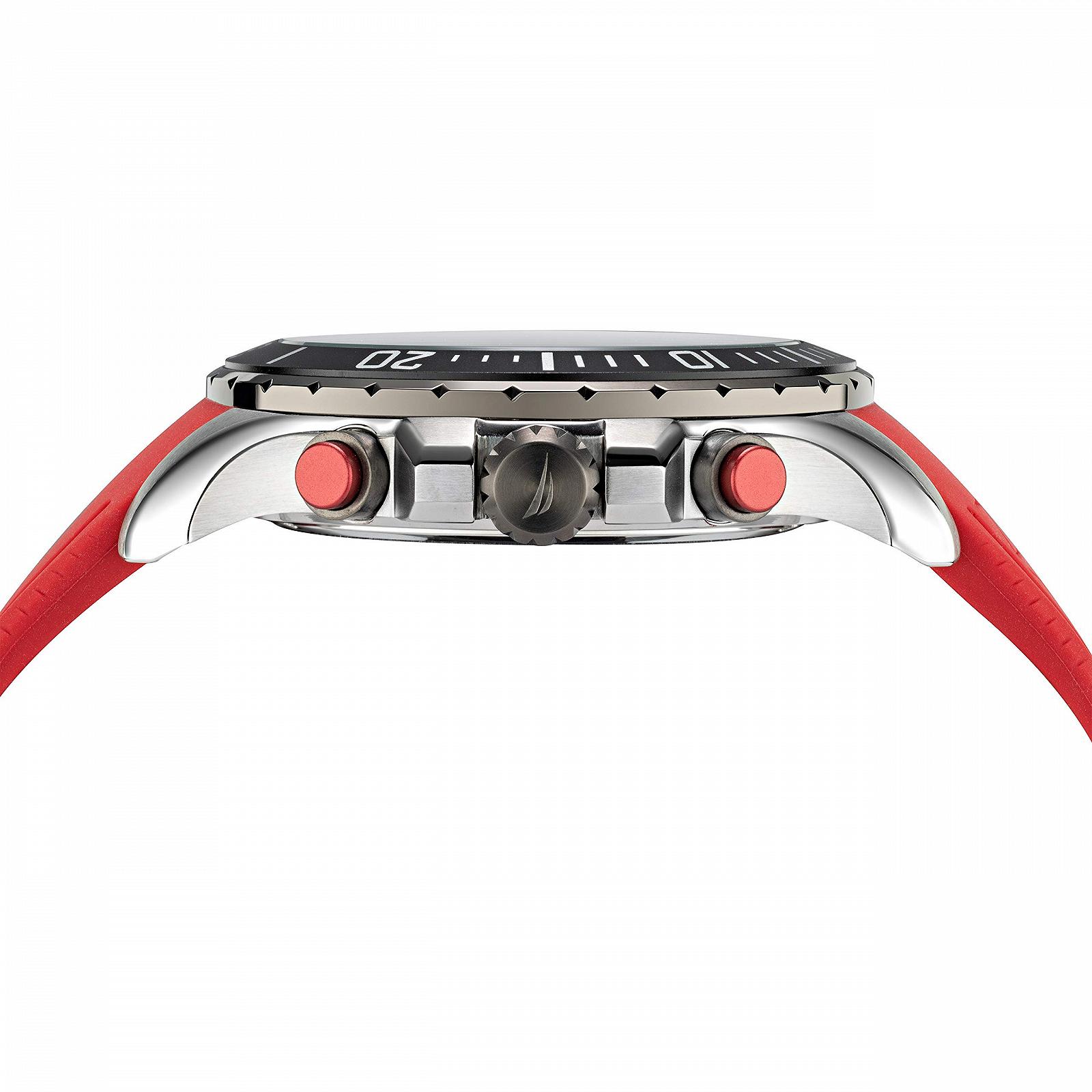 Годинник Nautica NAPNSS119 Чоловічий Нержавіюча сталь Кварцовий Силіконовий ремінець Червоний, фото №3