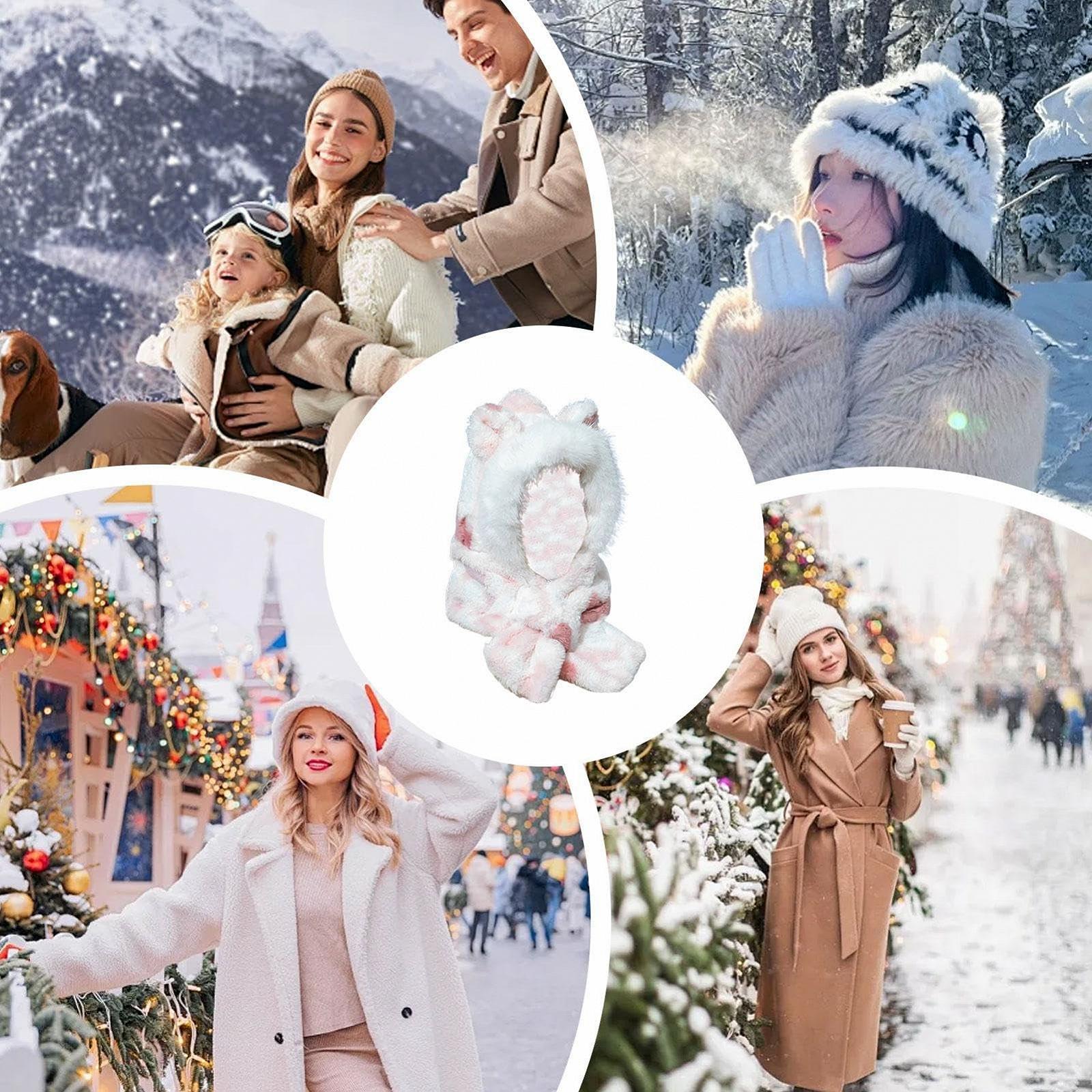 Зимова шапка з капюшоном, фото №4