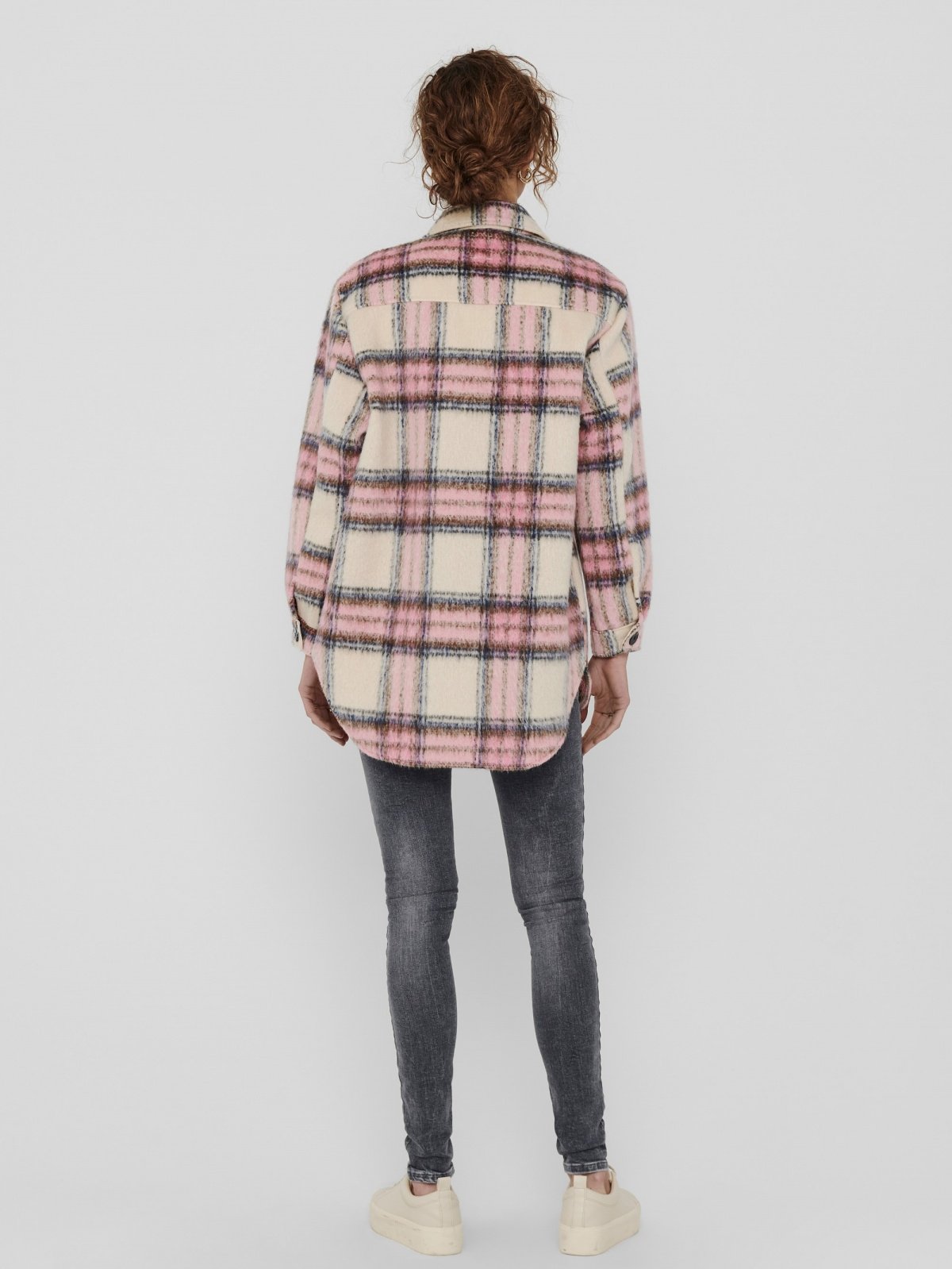 Куртка ONLY ONLDEENA-KAWI L/S CHECK SHACKET PNT 15235844 Розовый фламинго Клетка Мохаве Пустыня/Ночь, фото №2