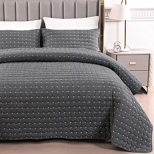 Покривало Qucover 240 x 260 см, темно-сіре - Фото 1