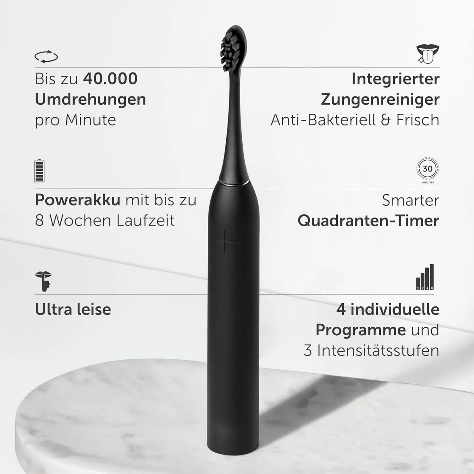 Звуковая зубная щетка Wondersmile Sonic Toothbrush PRO 4 программы чистки Ultimate Black, фото №2