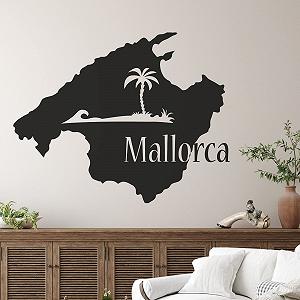 Наклейка на стіну GRAZDesign Карта Мальорки Іспанія 50 x 40 см 070 Чорний - Фото 1