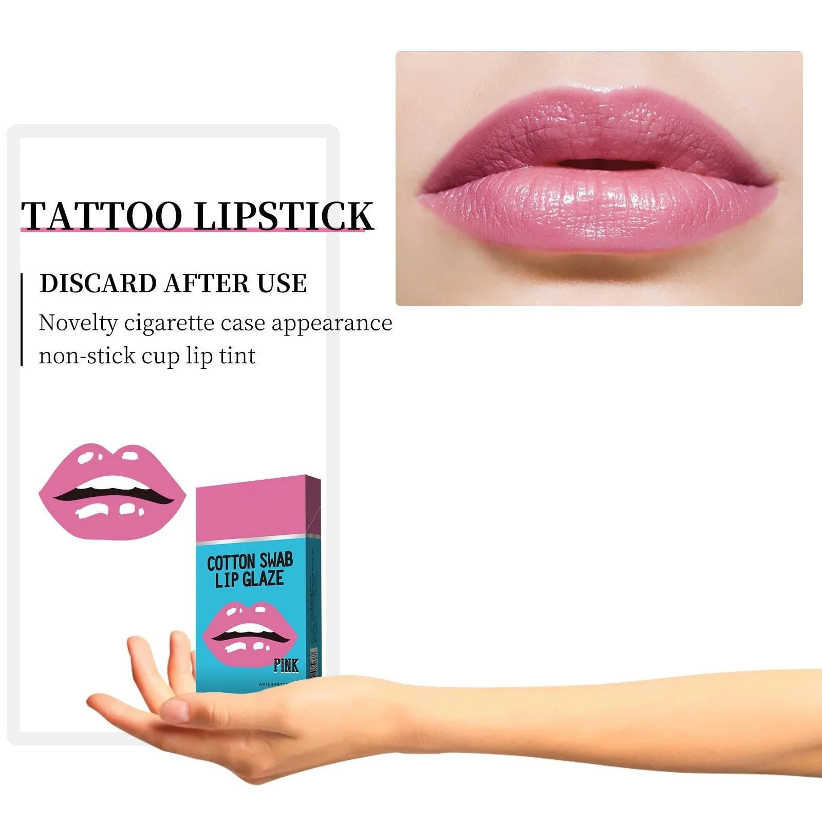 Блеск для губ Cotton Beauty, стойкий, жидкий, не липкий, портативный, легкий в ношении, для ежедневного использования, длительный (B, One Size), фото №4