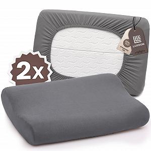 Наволочка Luxoon для ортопедической подушки Хлопок/Эластан 95/5 30-45 x 50-65 см Антрацит, комплект 2 шт. - Фото 1