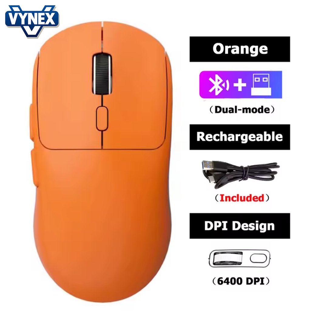 Миша безпровідна VYNEX M348 6400DPI 1000Hz 500mAh Orange, фото №1 Миша безпровідна VYNEX M348 6400DPI 1000Hz 500mAh Orange, фото №1