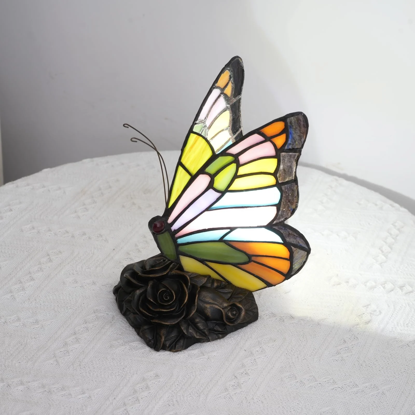 Настільна лампа Tiffany Style Butterfly Кольорове вітражне скло Різнокольоровий, фото №3