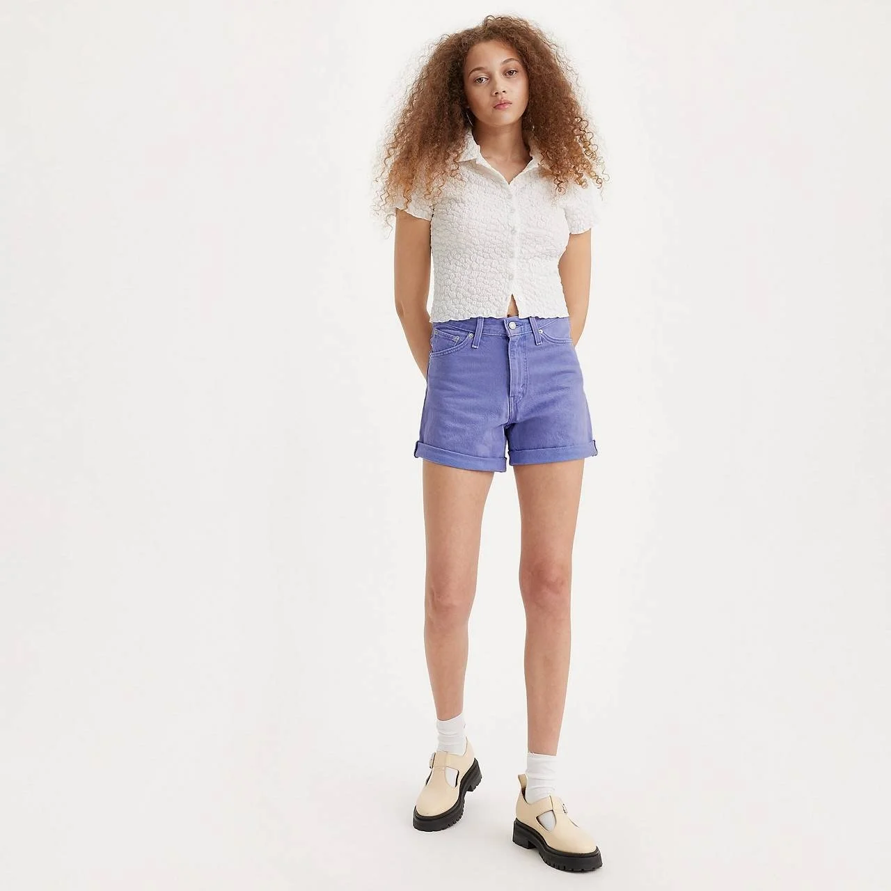 Жіночі шорти Levis - Rolled 80S Mom Shorts Dusty Persian Viol - 25, фото №4