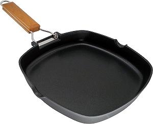 Сковорода-гриль WECOOK! Ecostone Индукционная гладкая, 20 x 20 см, антипригарное покрытие ILAG Ecological PFOA-Free, литой алюминий, толщина 5 мм, складная деревянная ручка, Vitroceramic, газ - Фото 1