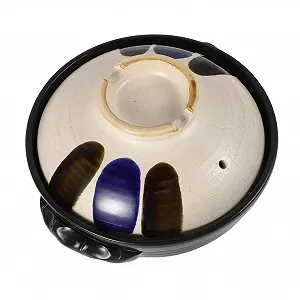 Кастрюля японский дизайн керамическая с крышкой двойные ручки термостойкая для открытого огня - Фото 1