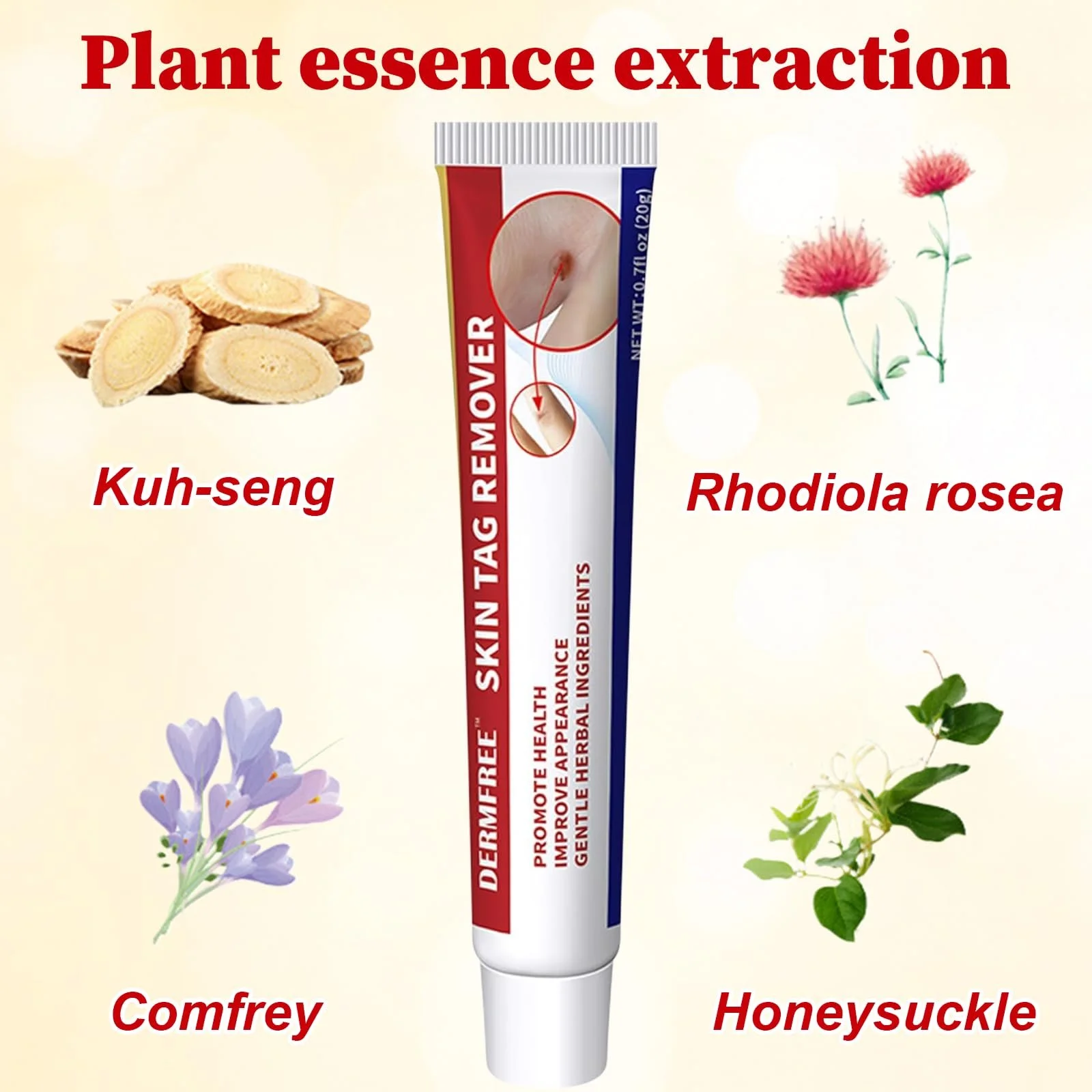 Крем для видалення бородавок Plantar Warts Removal Cream натуральні інгредієнти, 20 г, фото №5