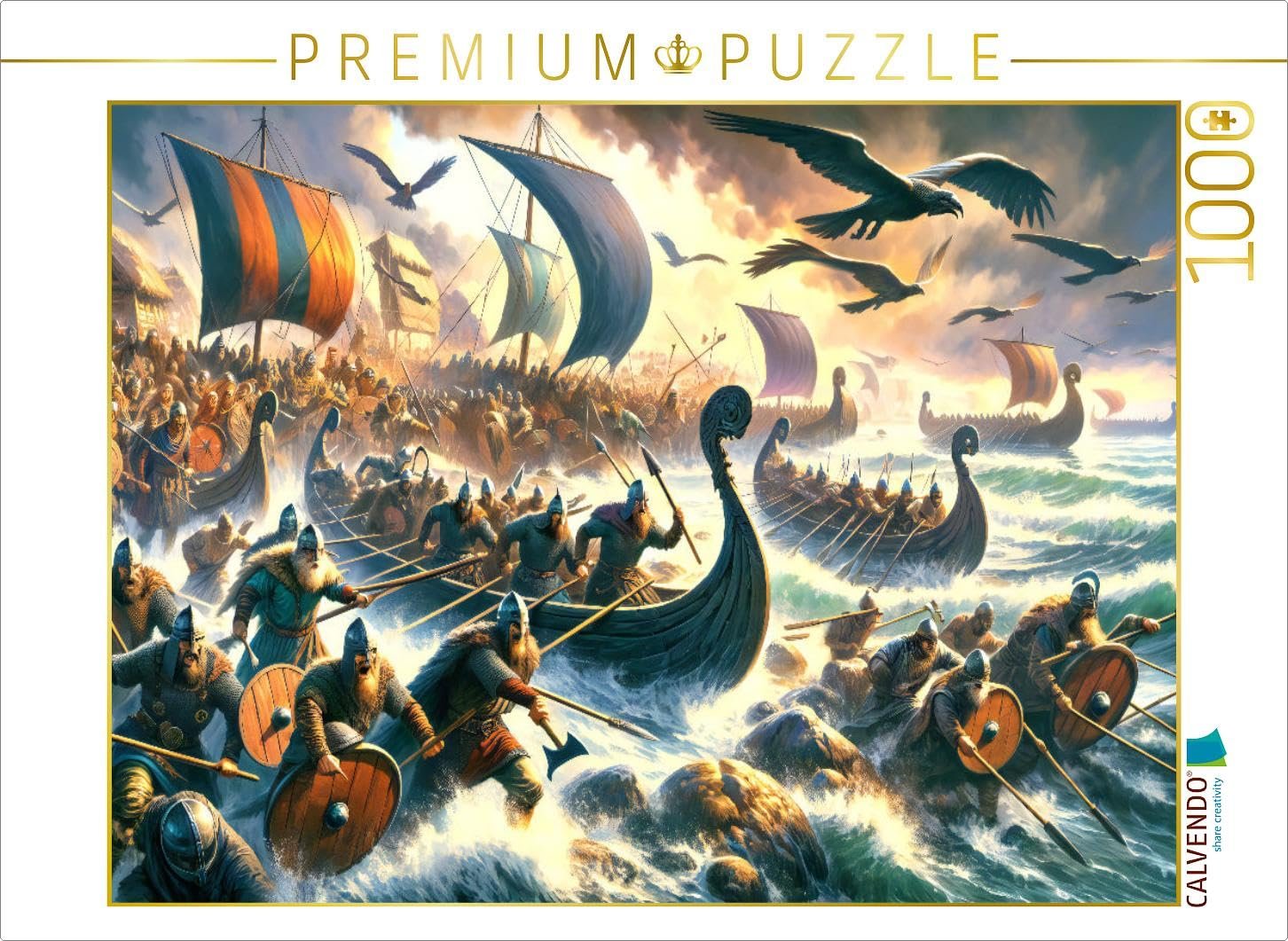 Пазлы CALVENDO Coastal Robber: Vikings in Attack 1000 элементов 64 x 48 см, фото №1