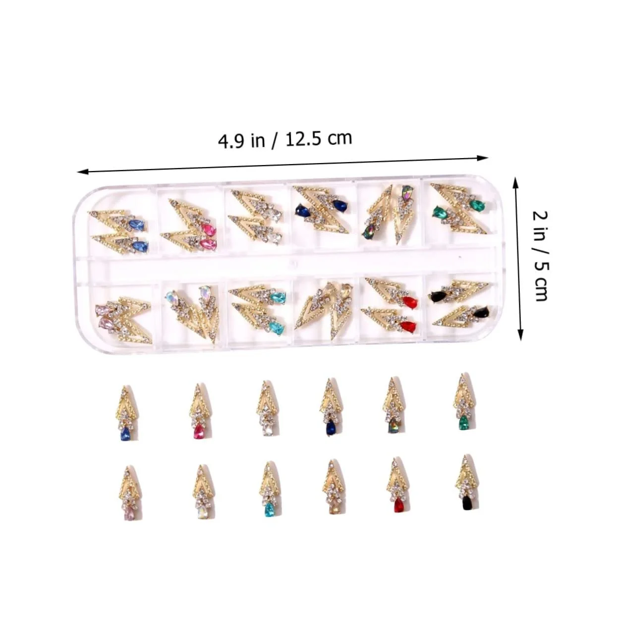 Подвеска для ногтей со стразами PLAFOPE Стрела из сплава, 72 шт., фото №8