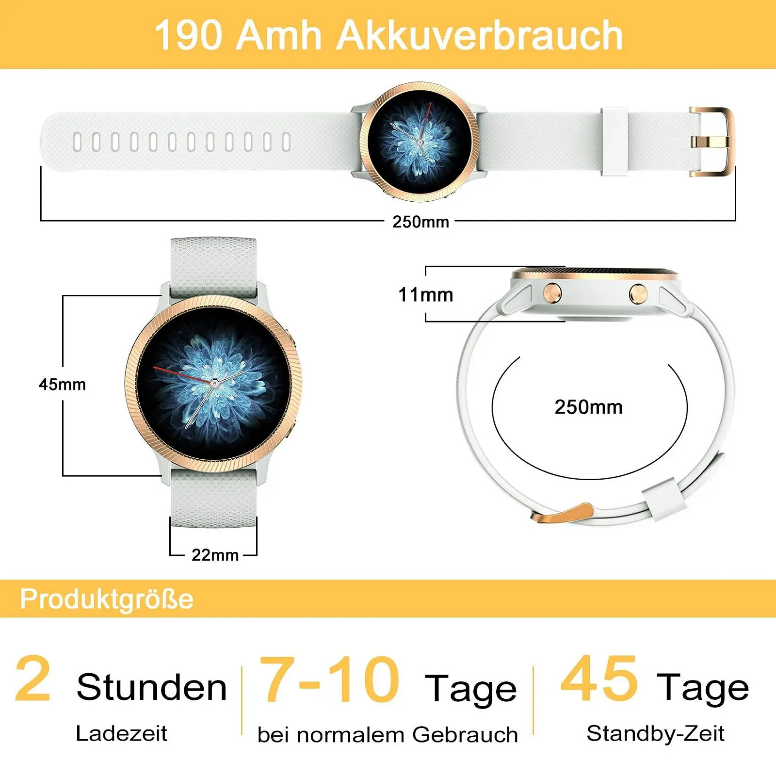 Смарт-годинник IOWODO IP68, сенсорний екран, для жінок, Android iOS, IP68, фото №7