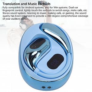 Навушники-перекладачі з вушним гачком, точний AI голосовий переклад, шумозаглушення для подорожей synthetic.ua - Фото 1