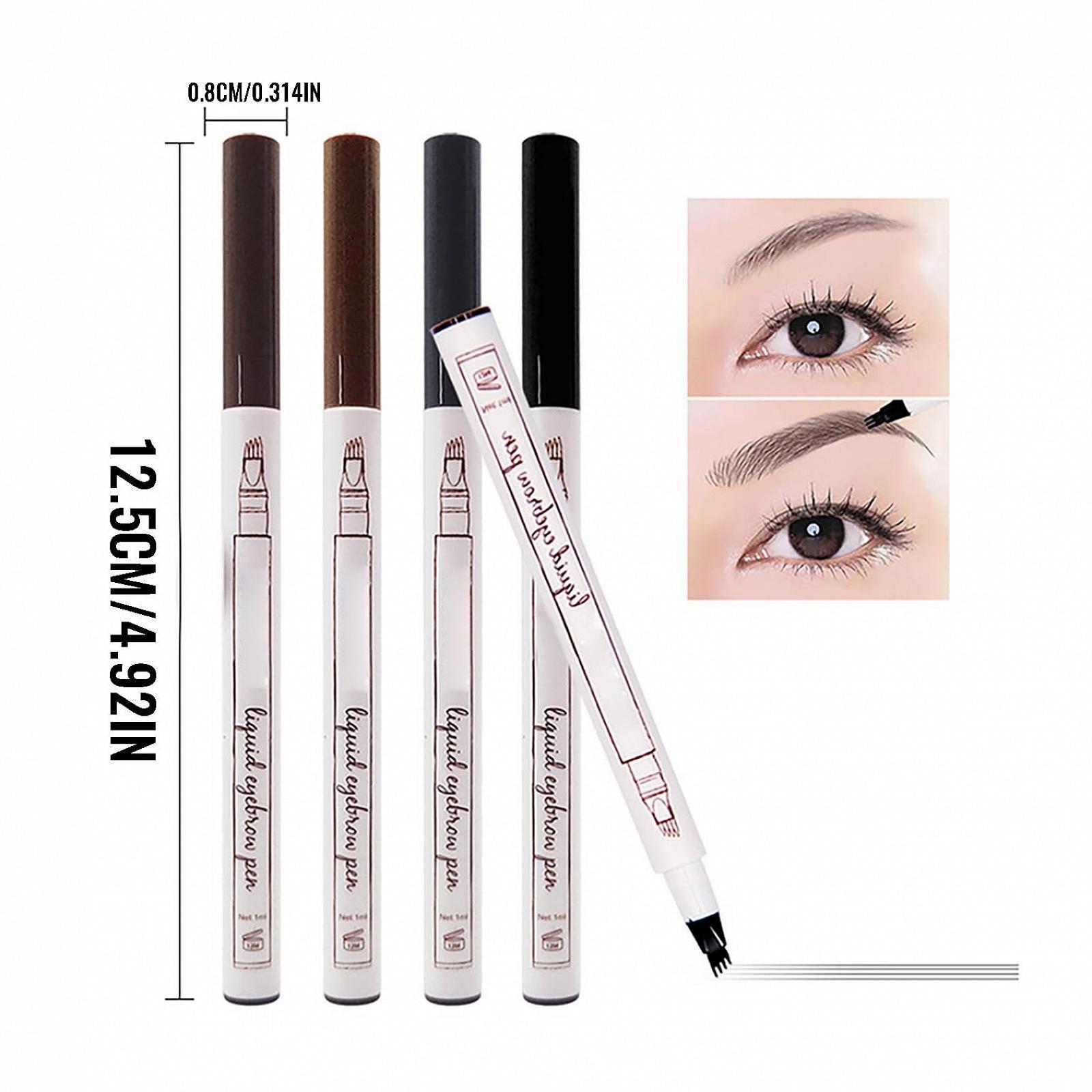Карандаш для бровей Водостойкий Защита от пота Защита от размазывания Быстрое высыхание Четыре зубца, фото №4