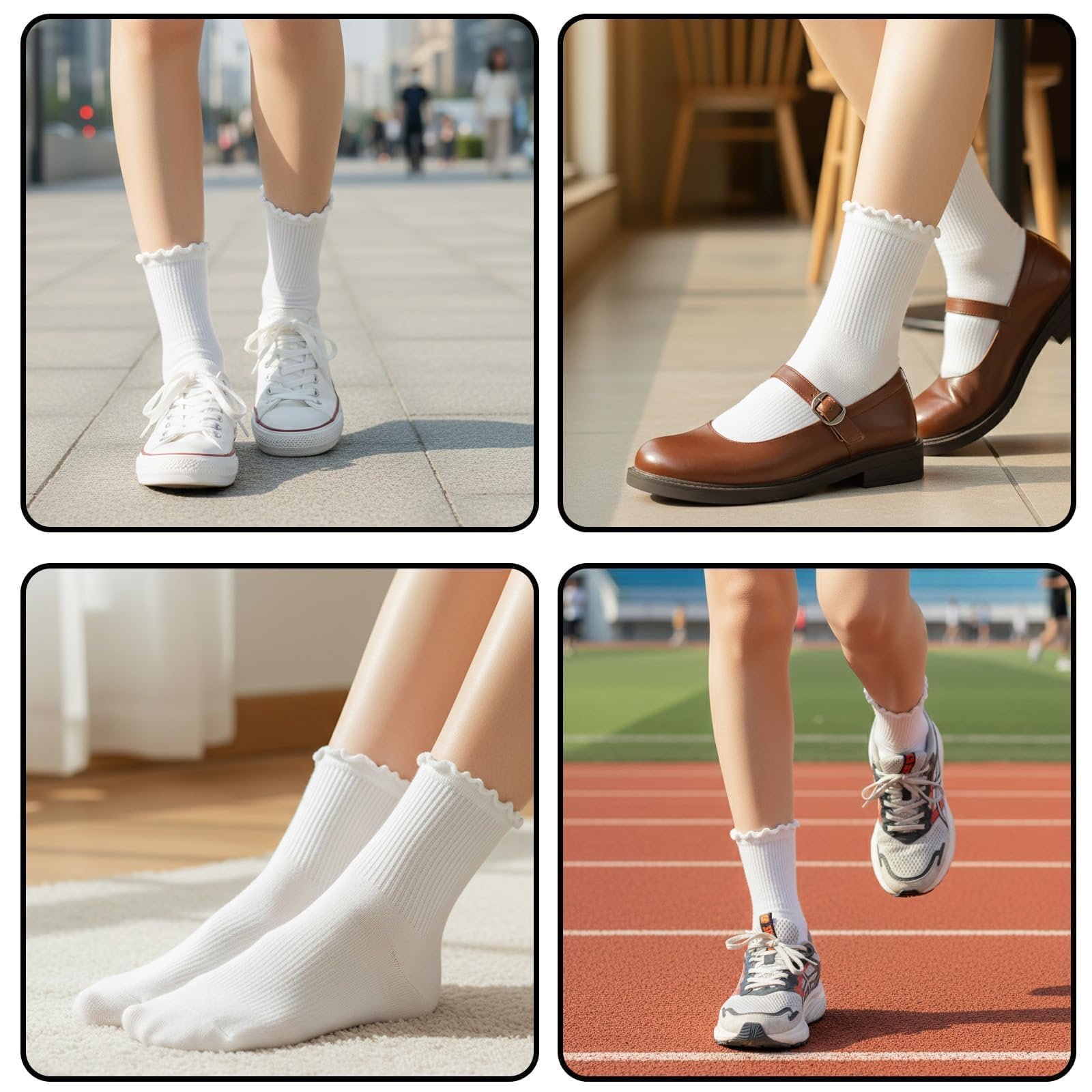 Женские носки с рюшами Белый, 6 пар, фото №7