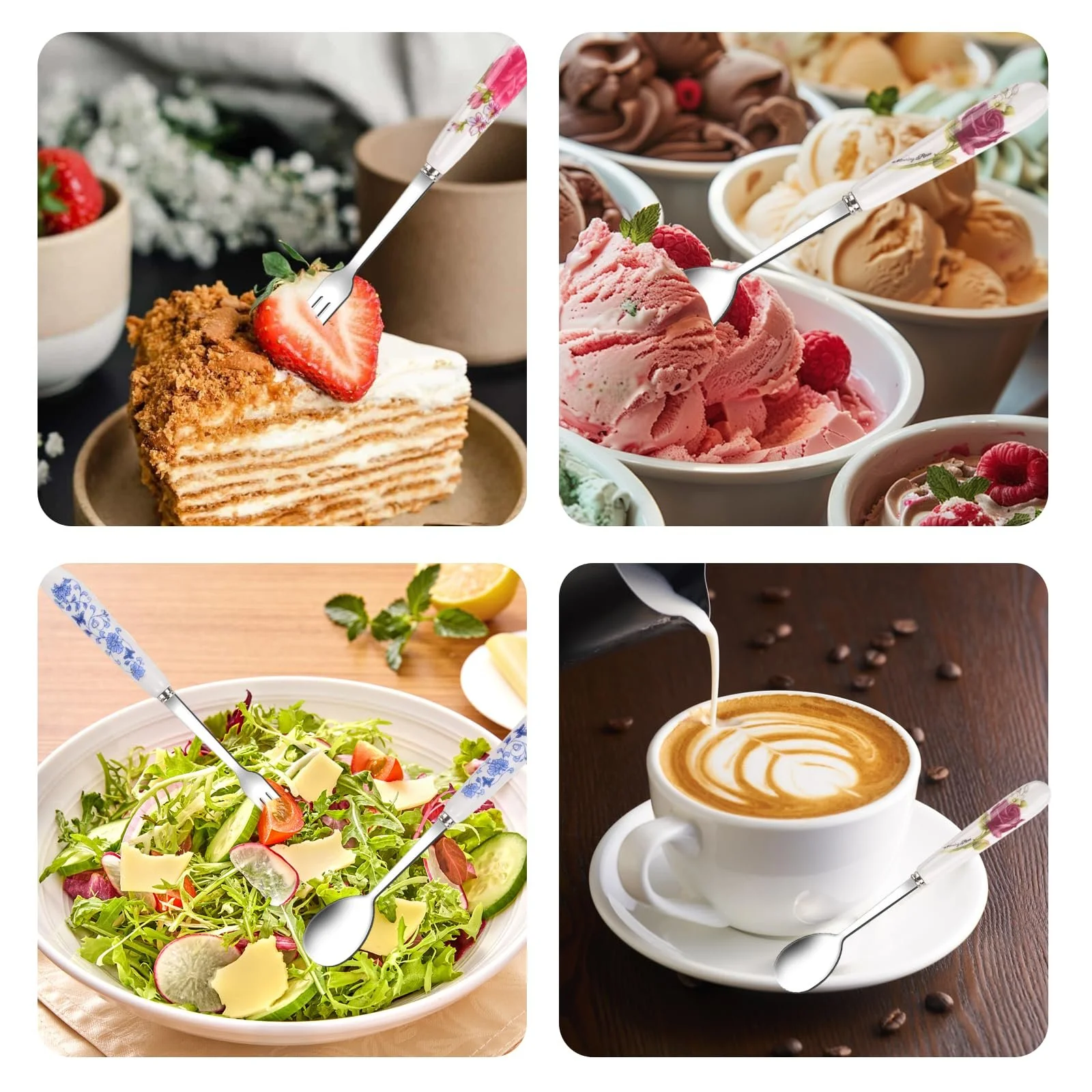 Набір виделок і ложок Квітковий візерунок, фото №7